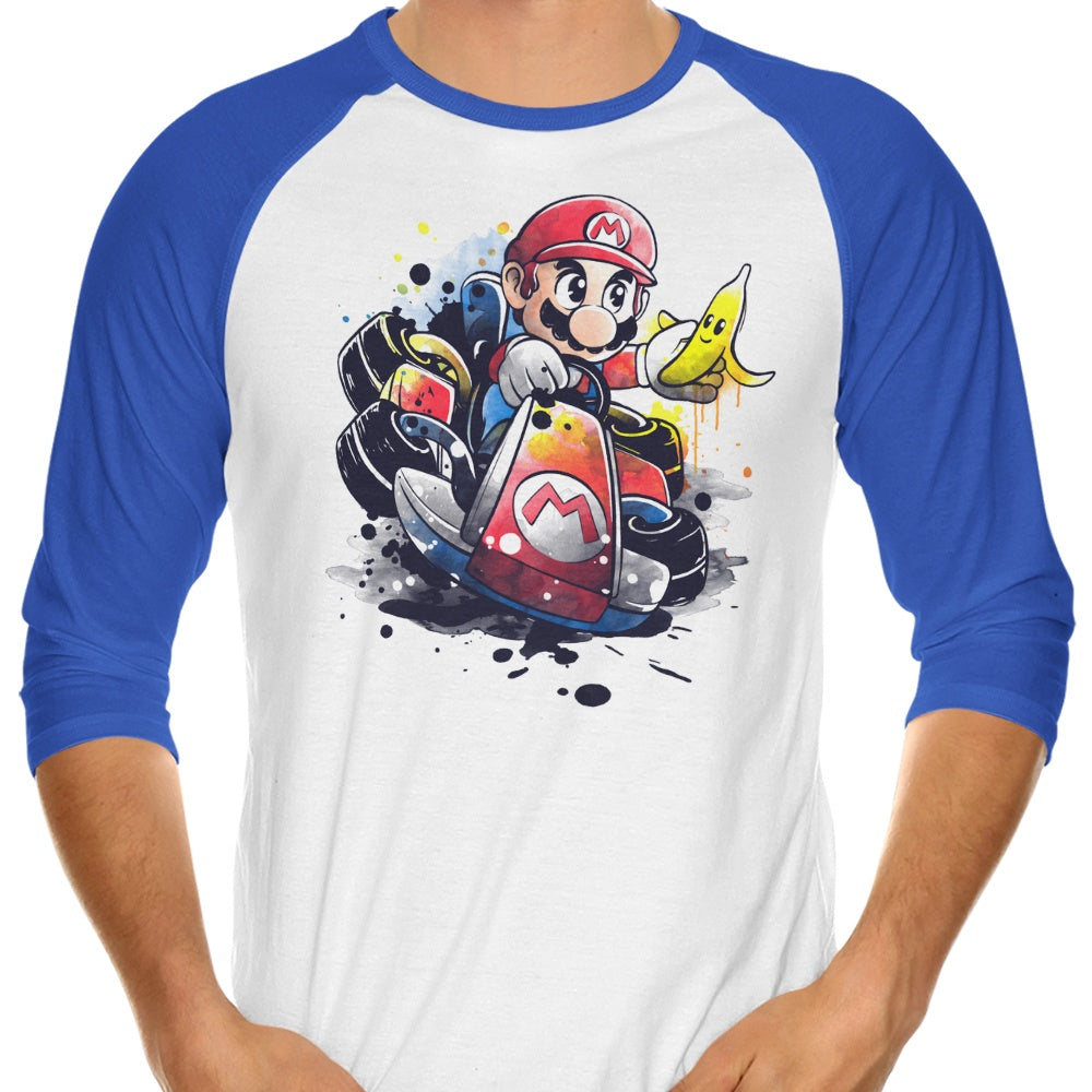 Go Kart Watercolor 3/4 Sleeve Raglan - Adult & Kids T-Shirts, Sweatshirts & Hoodies apparel design preview 1