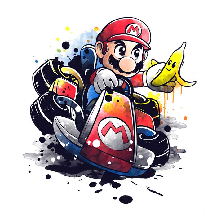 Go Kart Watercolor Women's Apparel - Adult & Kids T-Shirts, Sweatshirts & Hoodies apparel design preview 2