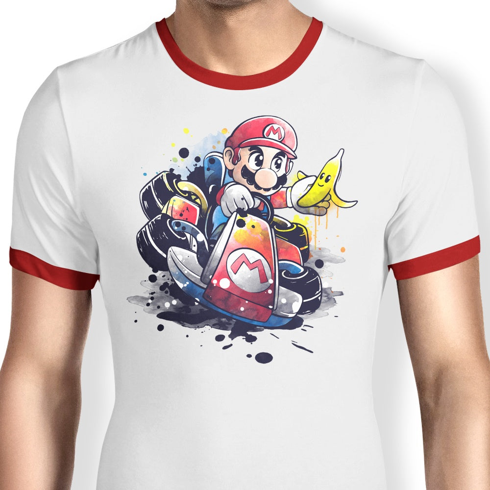Go Kart Watercolor Ringer - Adult & Kids T-Shirts, Sweatshirts & Hoodies apparel design preview 1