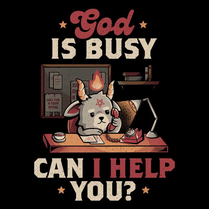 God is Busy Tank Top - Adult & Kids T-Shirts, Sweatshirts & Hoodies apparel design preview 2