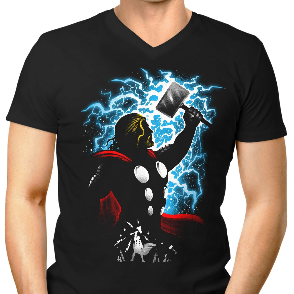 God of Thunder Men's V-Neck - Adult & Kids T-Shirts, Sweatshirts & Hoodies apparel design preview 1