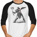 God Throwing Axe 3/4 Sleeve Raglan - Adult & Kids T-Shirts, Sweatshirts & Hoodies apparel design preview 1