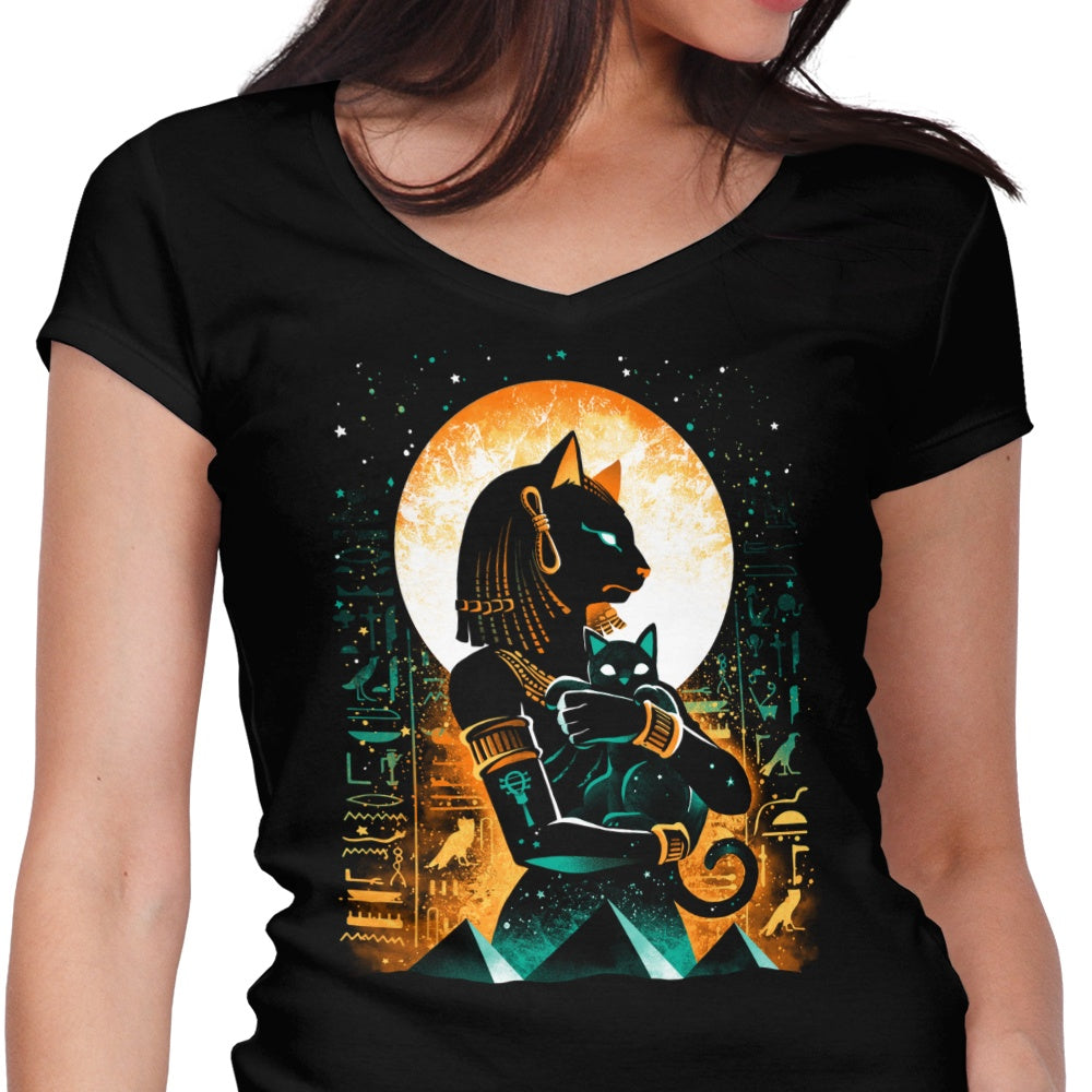Goddess of Cats Women's V-Neck - Adult & Kids T-Shirts, Sweatshirts & Hoodies apparel design preview 1