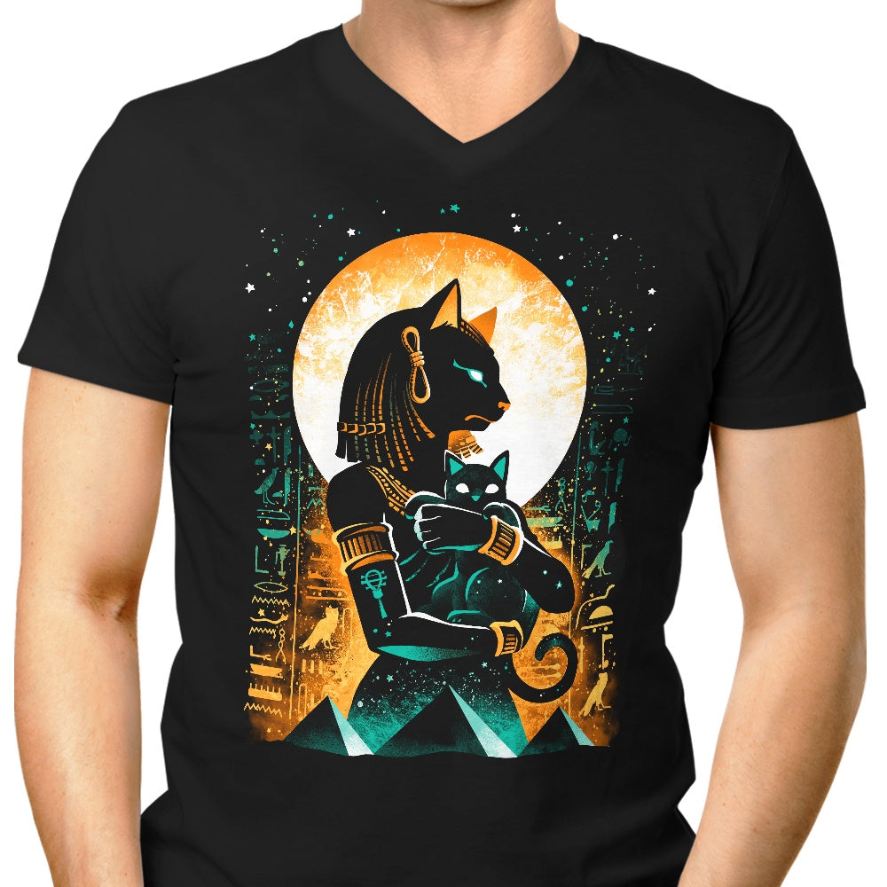 Goddess of Cats Men's V-Neck - Adult & Kids T-Shirts, Sweatshirts & Hoodies apparel design preview 1