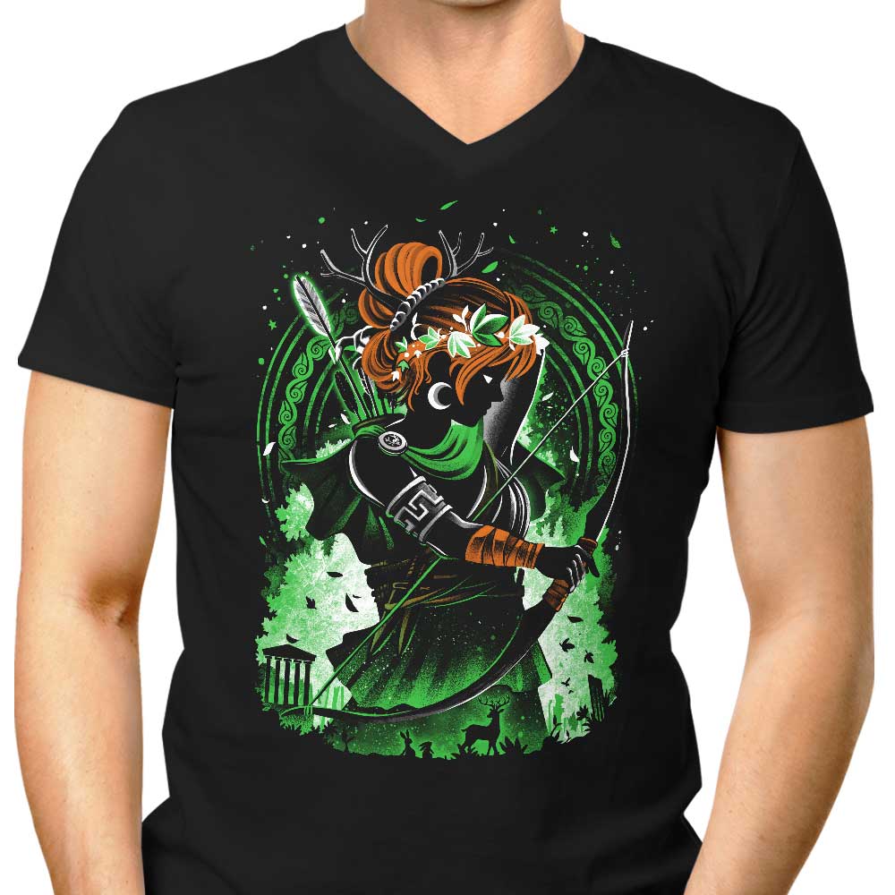 Goddess of Hunting Men's V-Neck - Adult & Kids T-Shirts, Sweatshirts & Hoodies apparel design preview 1