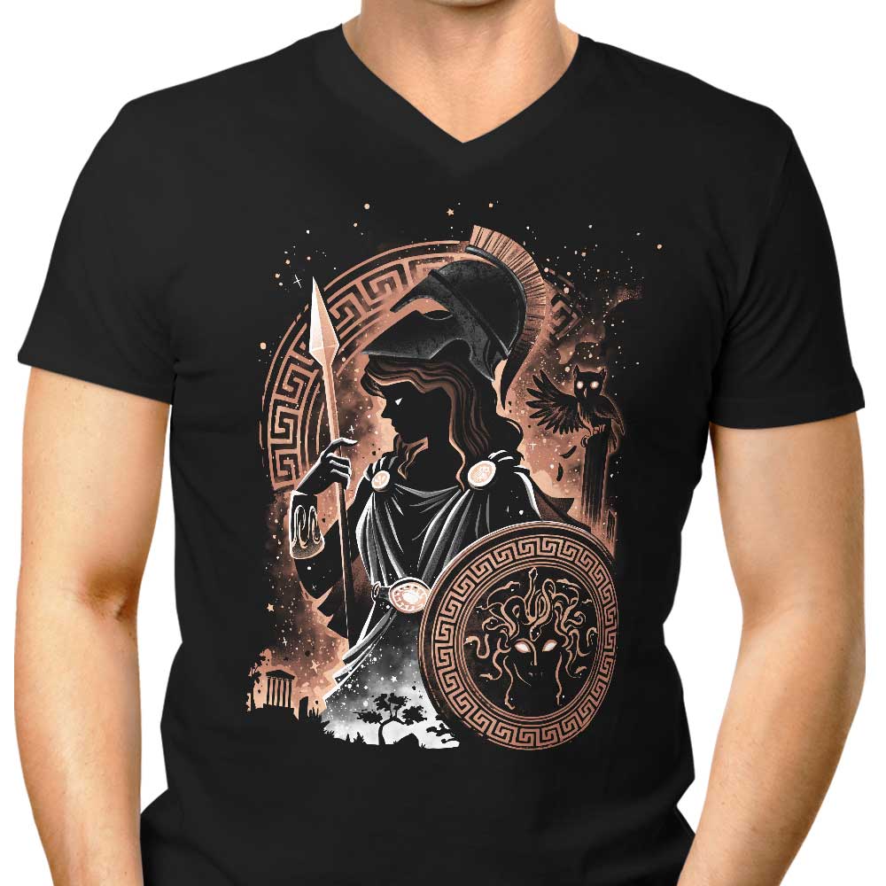 Goddess of Wisdom, Arts, and War Men's V-Neck - Adult & Kids T-Shirts, Sweatshirts & Hoodies apparel design preview 1