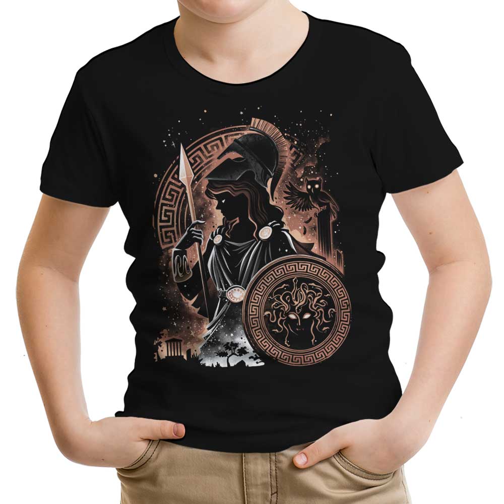 Goddess of Wisdom, Arts, and War Youth Apparel - Adult & Kids T-Shirts, Sweatshirts & Hoodies apparel design preview 1
