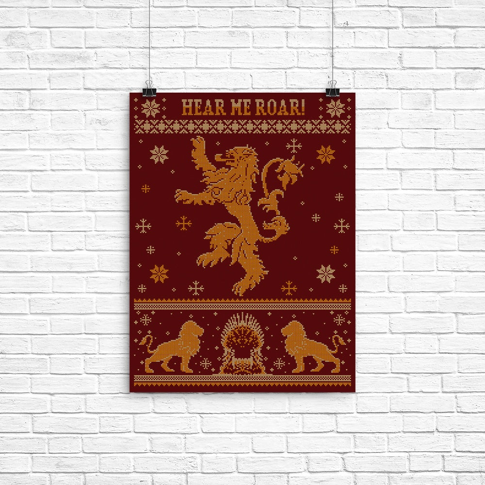 Golden Lion Sweater Poster - Adult & Kids T-Shirts, Sweatshirts & Hoodies apparel design preview 1