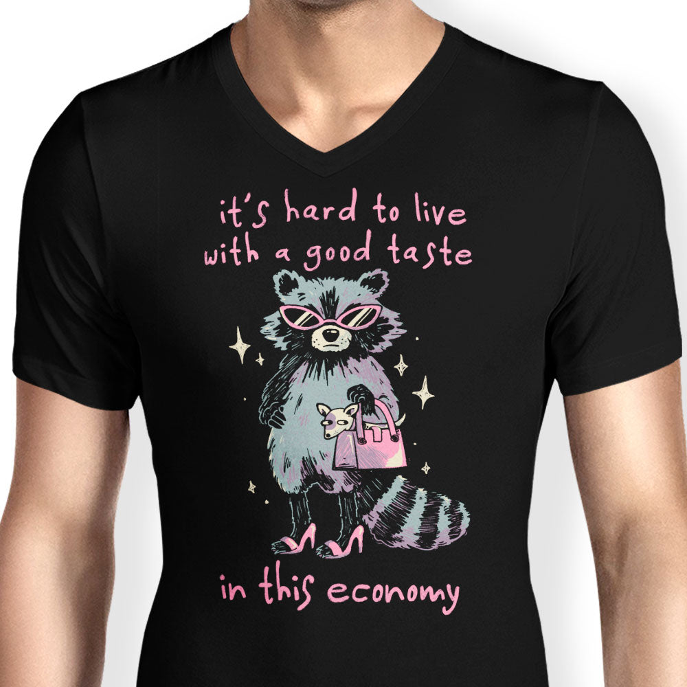 Good Taste Raccoon Men's V-Neck - Adult & Kids T-Shirts, Sweatshirts & Hoodies apparel design preview 2