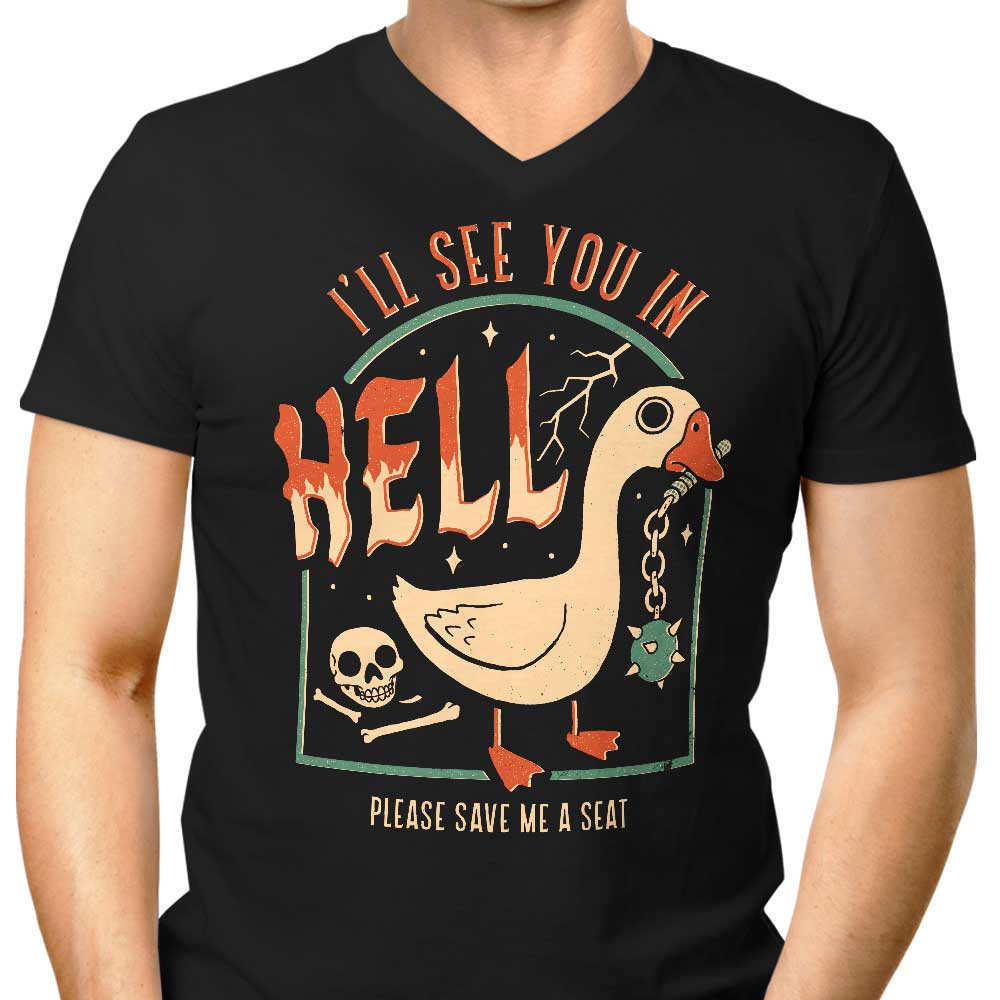 Goose Warning Men's V-Neck - Adult & Kids T-Shirts, Sweatshirts & Hoodies apparel design preview 1