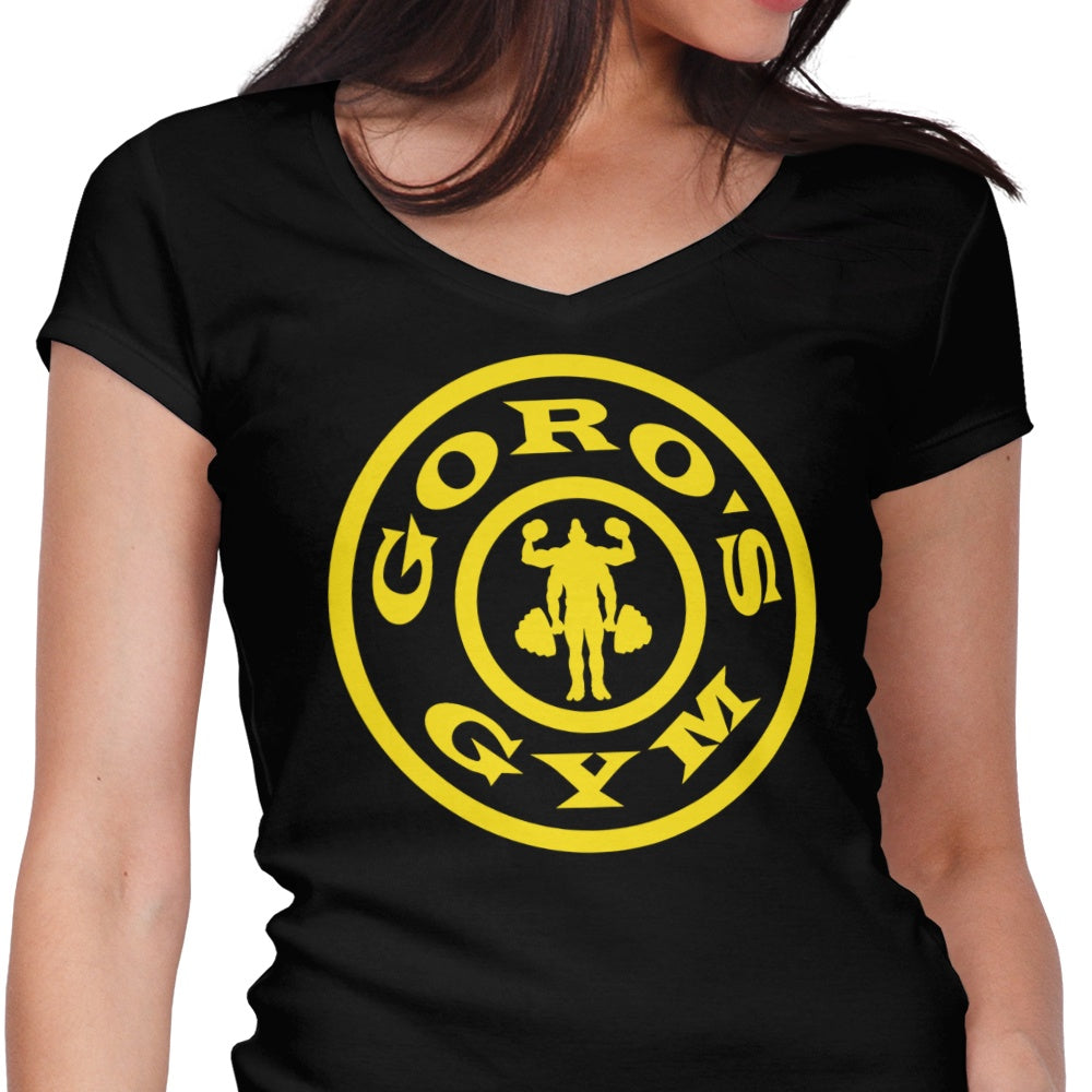 Goro's Gym Women's V-Neck - Adult & Kids T-Shirts, Sweatshirts & Hoodies apparel design preview 1