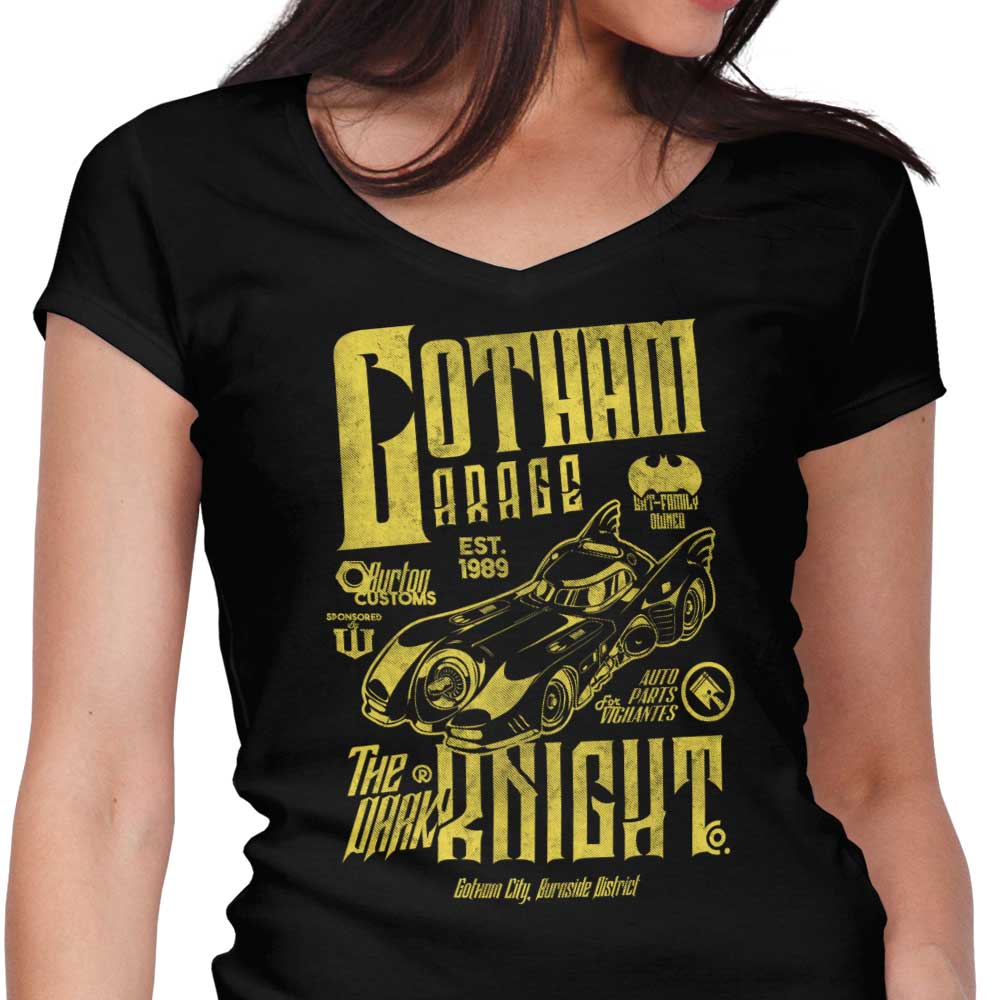 Gotham Garage Women's V-Neck - Adult & Kids T-Shirts, Sweatshirts & Hoodies apparel design preview 1