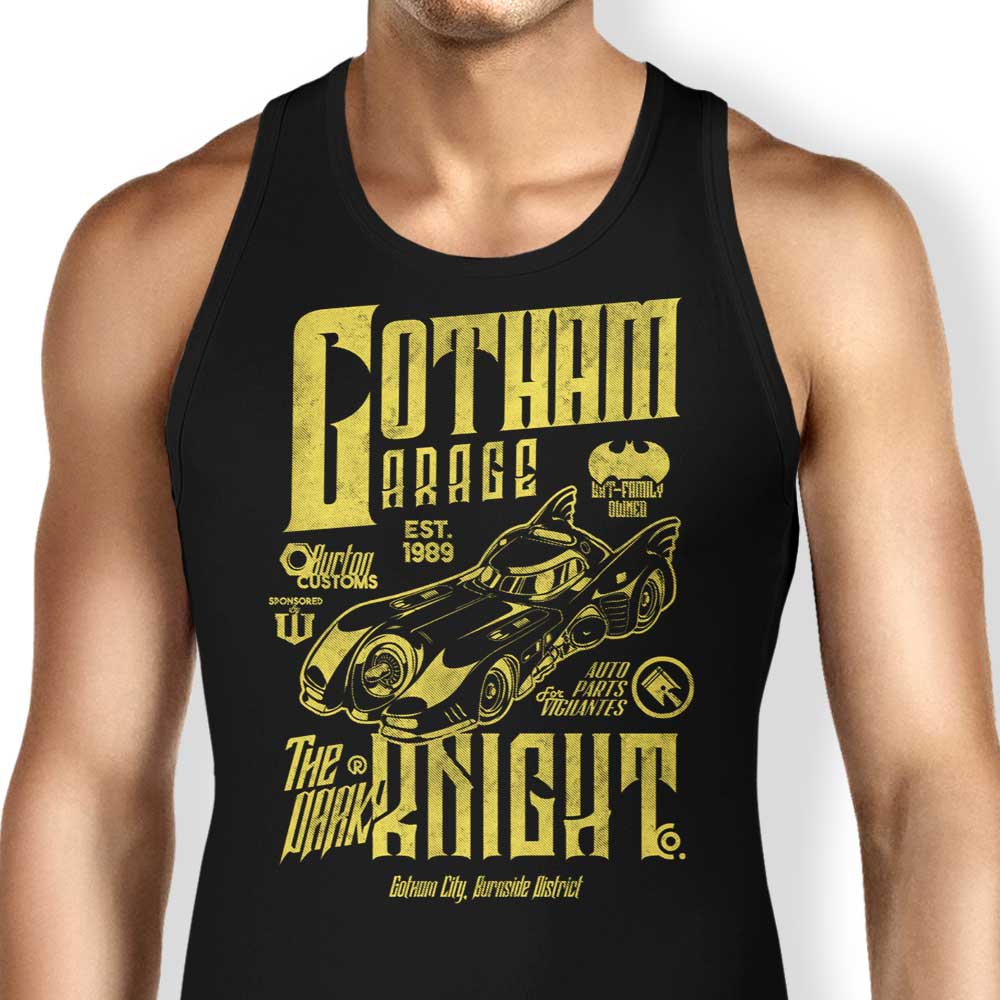 Gotham Garage Tank Top - Adult & Kids T-Shirts, Sweatshirts & Hoodies apparel design preview 1