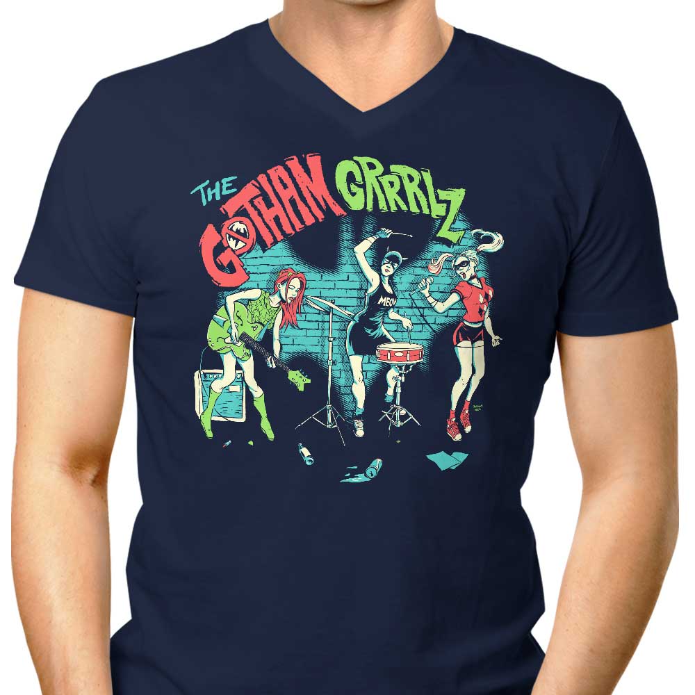 Gotham Grrls Men's V-Neck - Adult & Kids T-Shirts, Sweatshirts & Hoodies apparel design preview 1