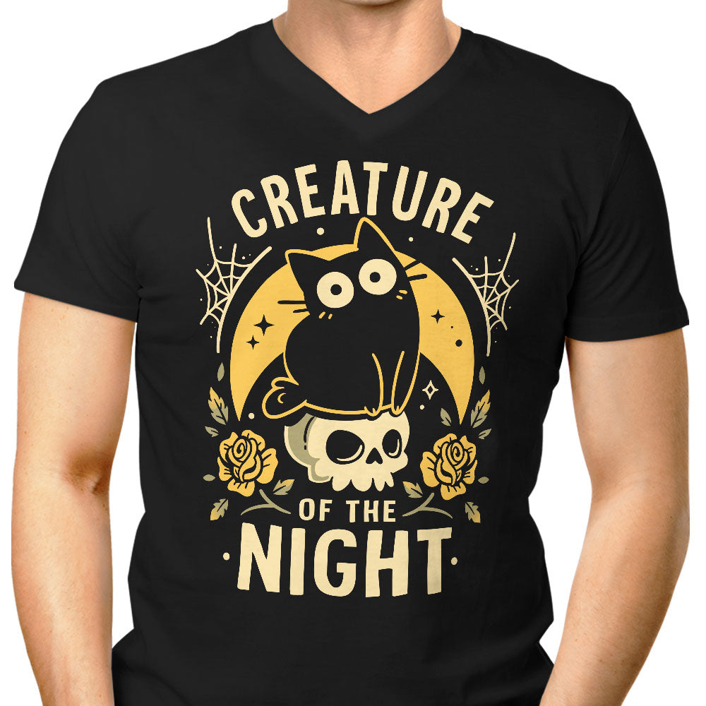 Gothic Night Cat Men's V-Neck - Adult & Kids T-Shirts, Sweatshirts & Hoodies apparel design preview 1