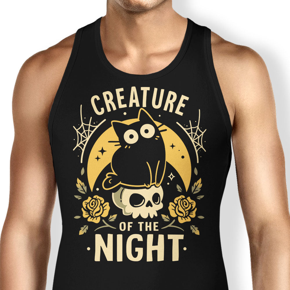 Gothic Night Cat Tank Top - Adult & Kids T-Shirts, Sweatshirts & Hoodies apparel design preview 1