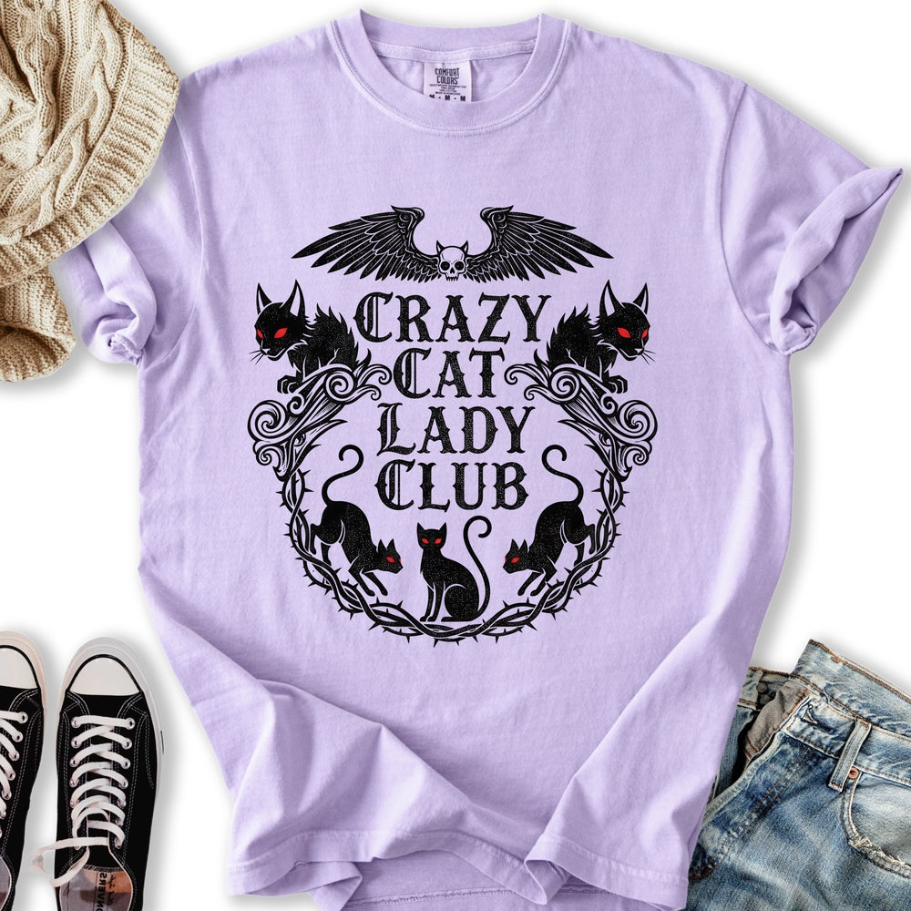 Gothic Crazy Cat Lady Club - Adult & Kids T-Shirts, Sweatshirts & Hoodies apparel design preview 1