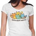 Gotta Adopt 'Em All Women's V-Neck - Adult & Kids T-Shirts, Sweatshirts & Hoodies apparel design preview 1