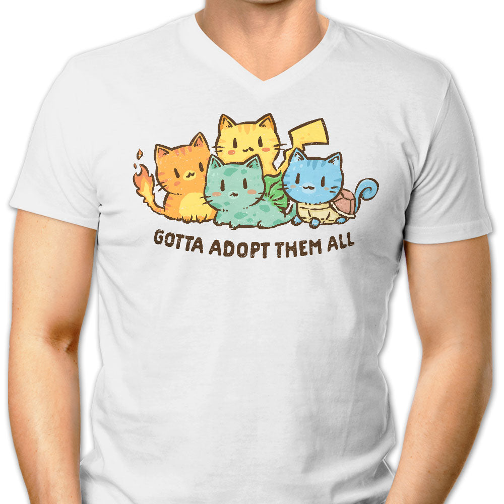 Gotta Adopt 'Em All Men's V-Neck - Adult & Kids T-Shirts, Sweatshirts & Hoodies apparel design preview 1
