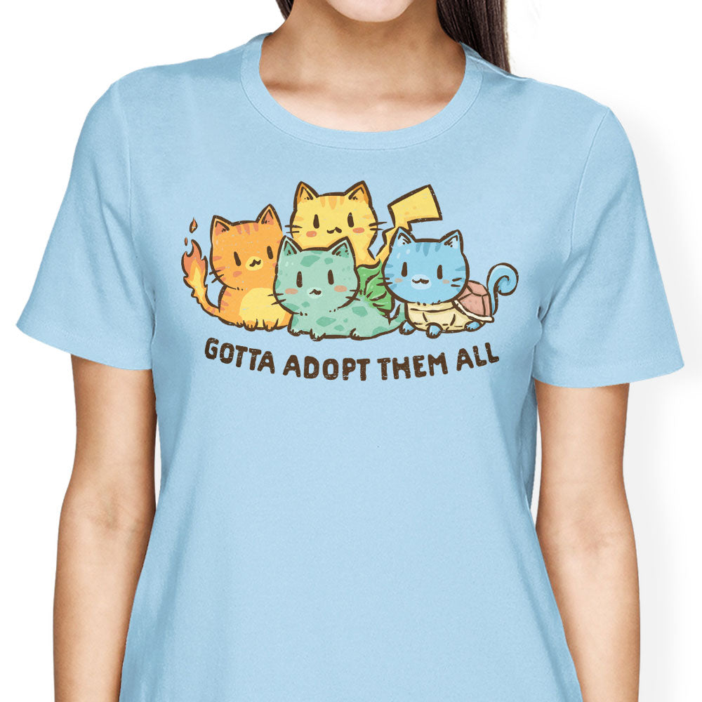 Gotta Adopt 'Em All Women's Apparel - Adult & Kids T-Shirts, Sweatshirts & Hoodies apparel design preview 1