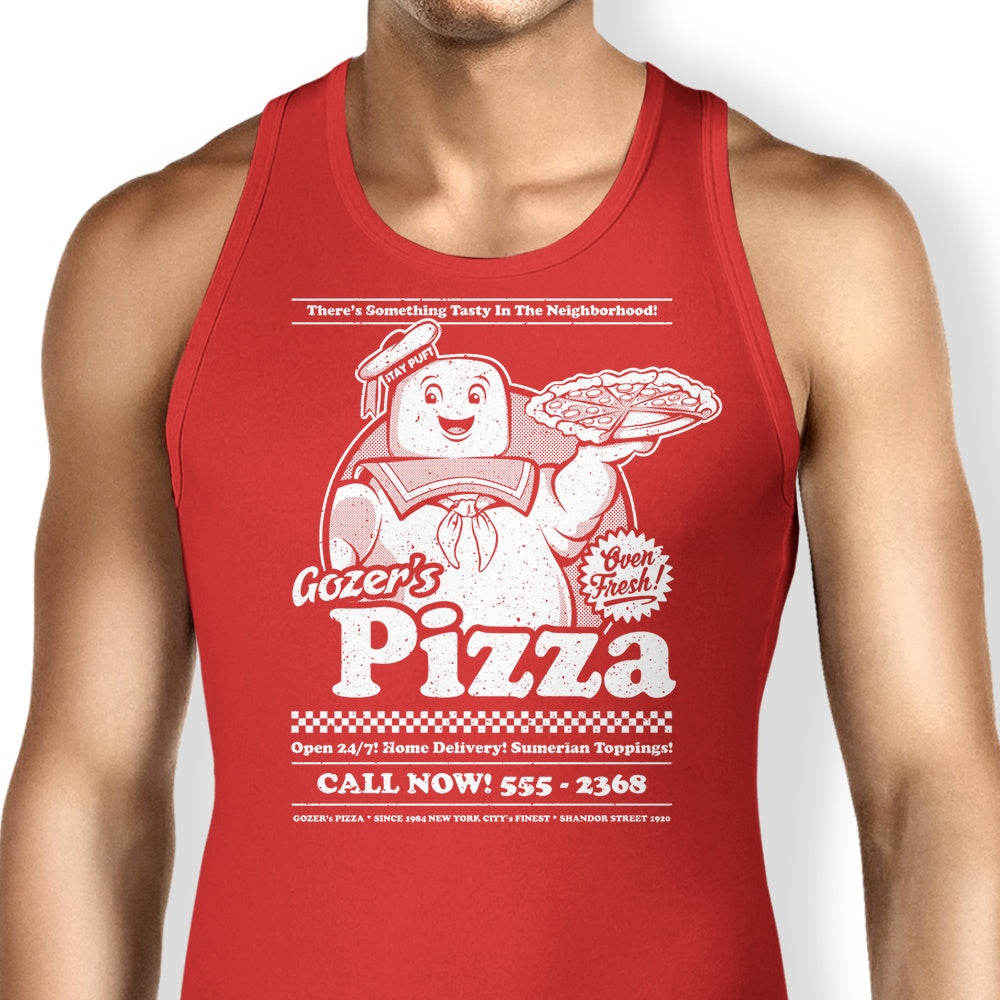Gozer's Pizza Tank Top - Adult & Kids T-Shirts, Sweatshirts & Hoodies apparel design preview 1