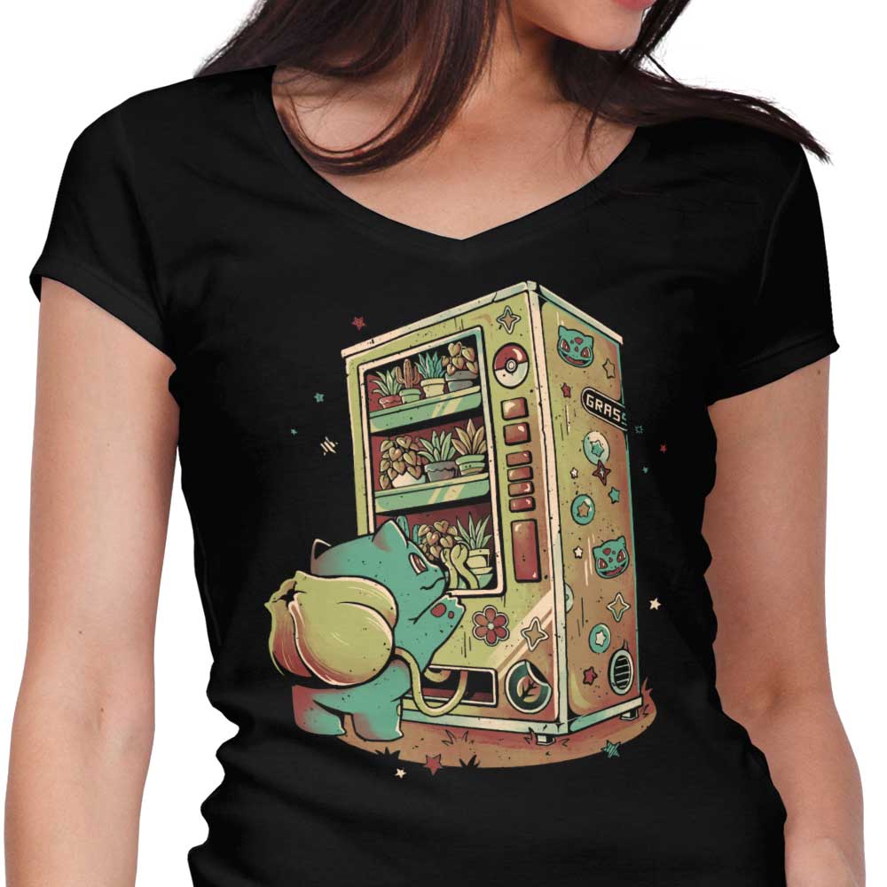 Grass Vending Machine Women's V-Neck - Adult & Kids T-Shirts, Sweatshirts & Hoodies apparel design preview 1