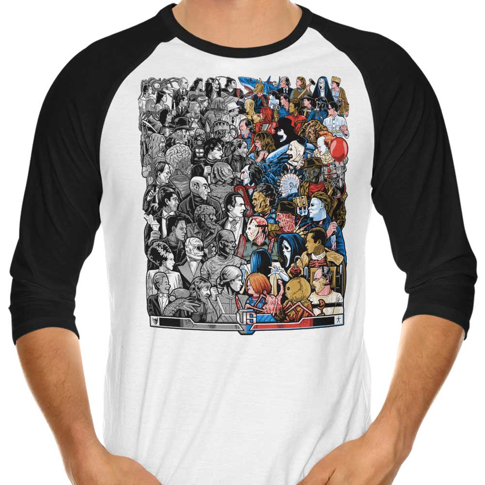Grayscale vs. Grotesque 3/4 Sleeve Raglan - Adult & Kids T-Shirts, Sweatshirts & Hoodies apparel design preview 1