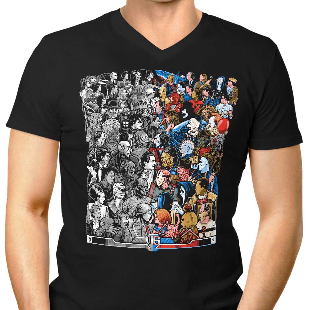 Grayscale vs. Grotesque Men's V-Neck - Adult & Kids T-Shirts, Sweatshirts & Hoodies apparel design preview 1