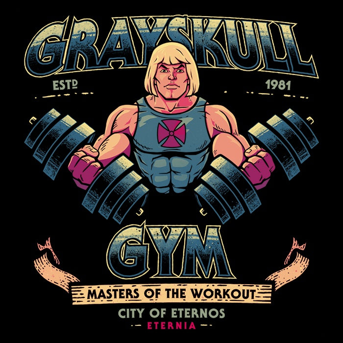 Grayskull Gym Men's V-Neck - Adult & Kids T-Shirts, Sweatshirts & Hoodies apparel design preview 2
