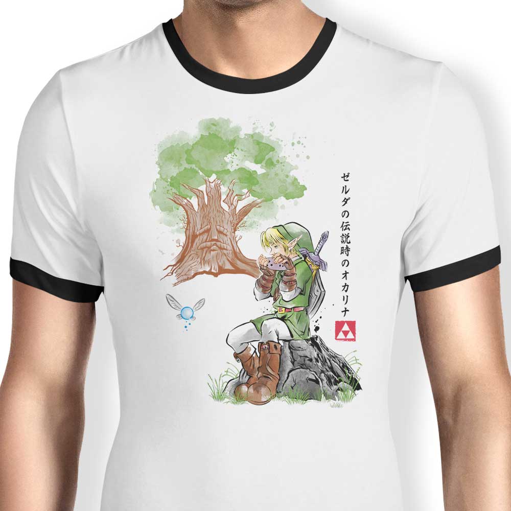Great Deku Watercolor Ringer - Adult & Kids T-Shirts, Sweatshirts & Hoodies apparel design preview 1