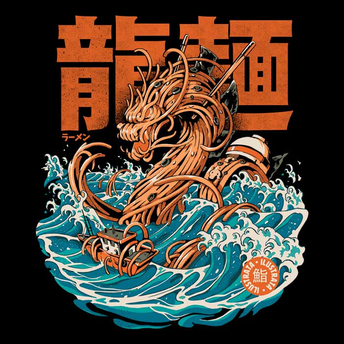 Great Ramen Dragon (Alt) Youth Apparel - Adult & Kids T-Shirts, Sweatshirts & Hoodies apparel design preview 2