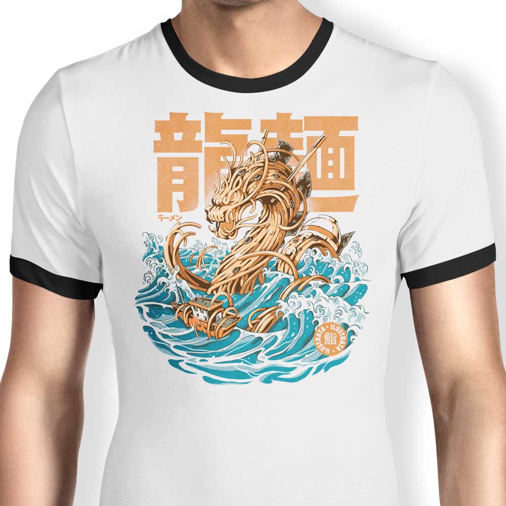 Great Ramen Dragon Off Kanagawa Ringer - Adult & Kids T-Shirts, Sweatshirts & Hoodies apparel design preview 1