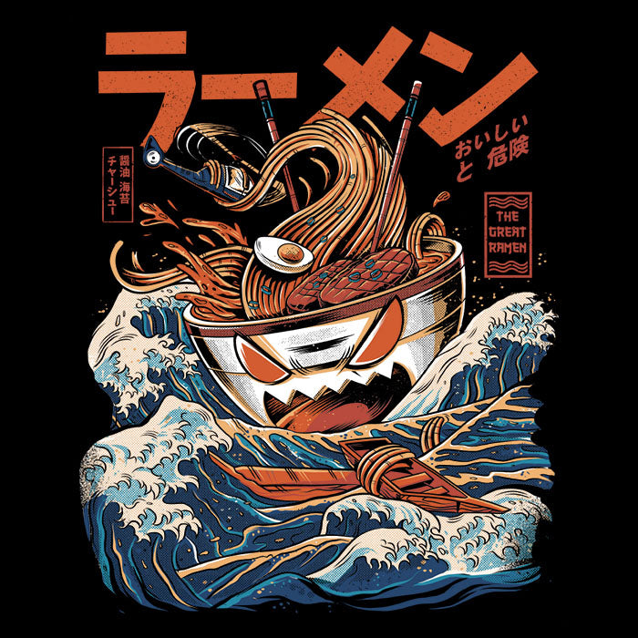 Great Ramen Off Kanagawa (Alt) Men's Apparel - Adult & Kids T-Shirts, Sweatshirts & Hoodies apparel design preview 2