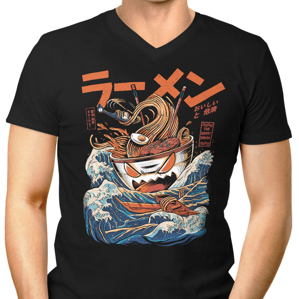 Great Ramen Off Kanagawa (Alt) Men's V-Neck - Adult & Kids T-Shirts, Sweatshirts & Hoodies apparel design preview 1
