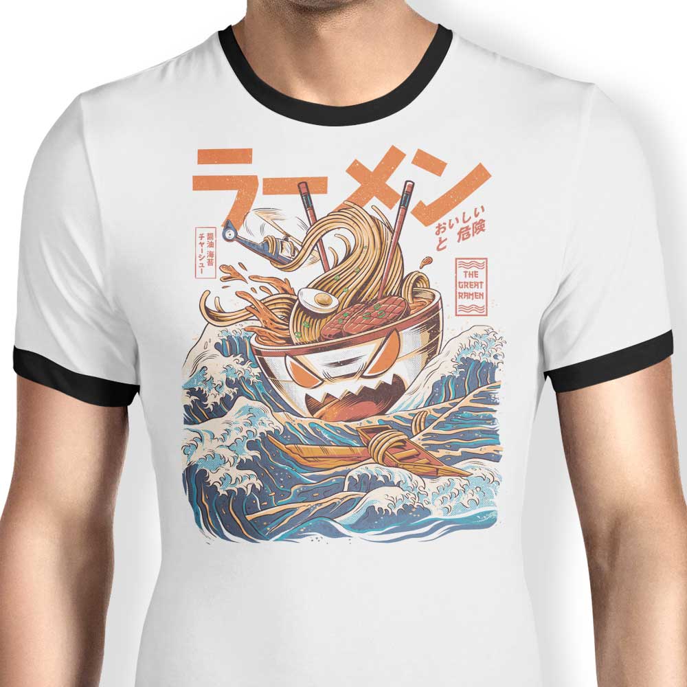 Great Ramen Off Kanagawa Ringer - Adult & Kids T-Shirts, Sweatshirts & Hoodies apparel design preview 1