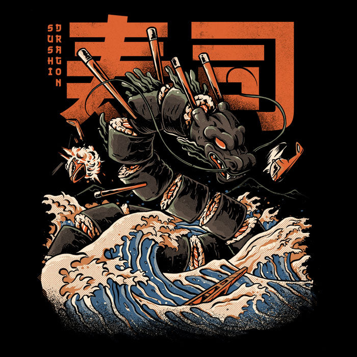 Great Sushi Dragon (Alt) Men's Apparel - Adult & Kids T-Shirts, Sweatshirts & Hoodies apparel design preview 2