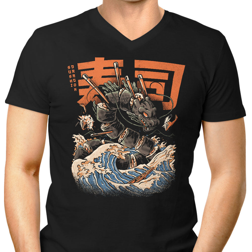 Great Sushi Dragon (Alt) Men's V-Neck - Adult & Kids T-Shirts, Sweatshirts & Hoodies apparel design preview 1