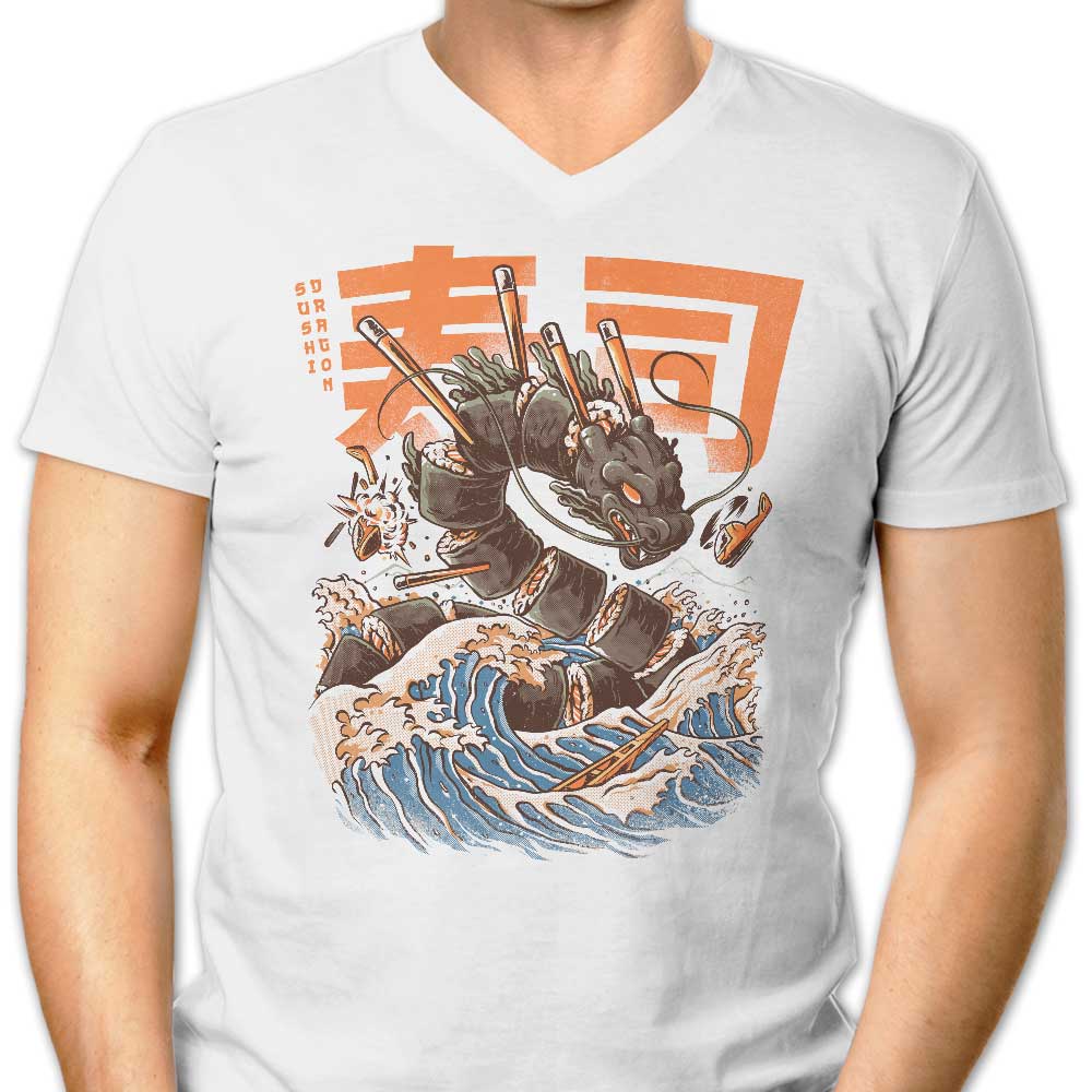 Great Sushi Dragon Men's V-Neck - Adult & Kids T-Shirts, Sweatshirts & Hoodies apparel design preview 1