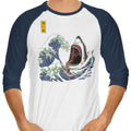 Great White Off Amity 3/4 Sleeve Raglan - Adult & Kids T-Shirts, Sweatshirts & Hoodies apparel design preview 1