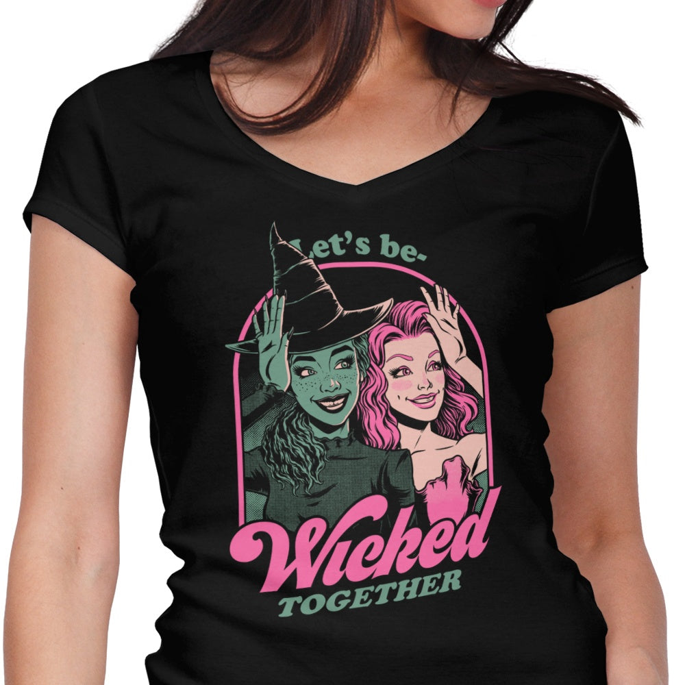 Green and Pink Witches Women's V-Neck - Adult & Kids T-Shirts, Sweatshirts & Hoodies apparel design preview 1