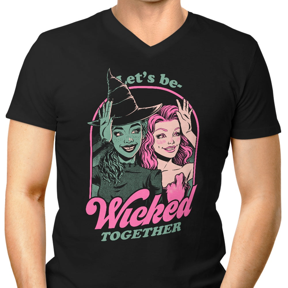 Green and Pink Witches Men's V-Neck - Adult & Kids T-Shirts, Sweatshirts & Hoodies apparel design preview 1