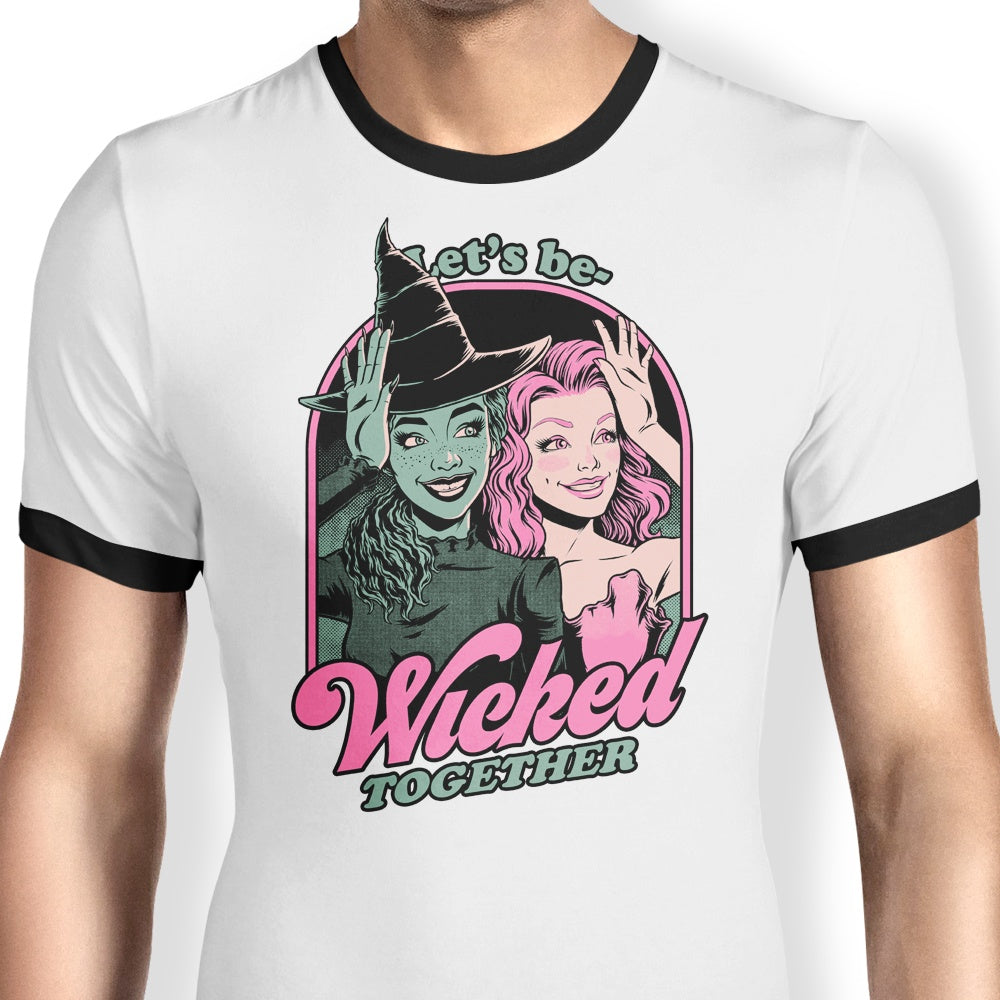 Green and Pink Witches Ringer - Adult & Kids T-Shirts, Sweatshirts & Hoodies apparel design preview 1