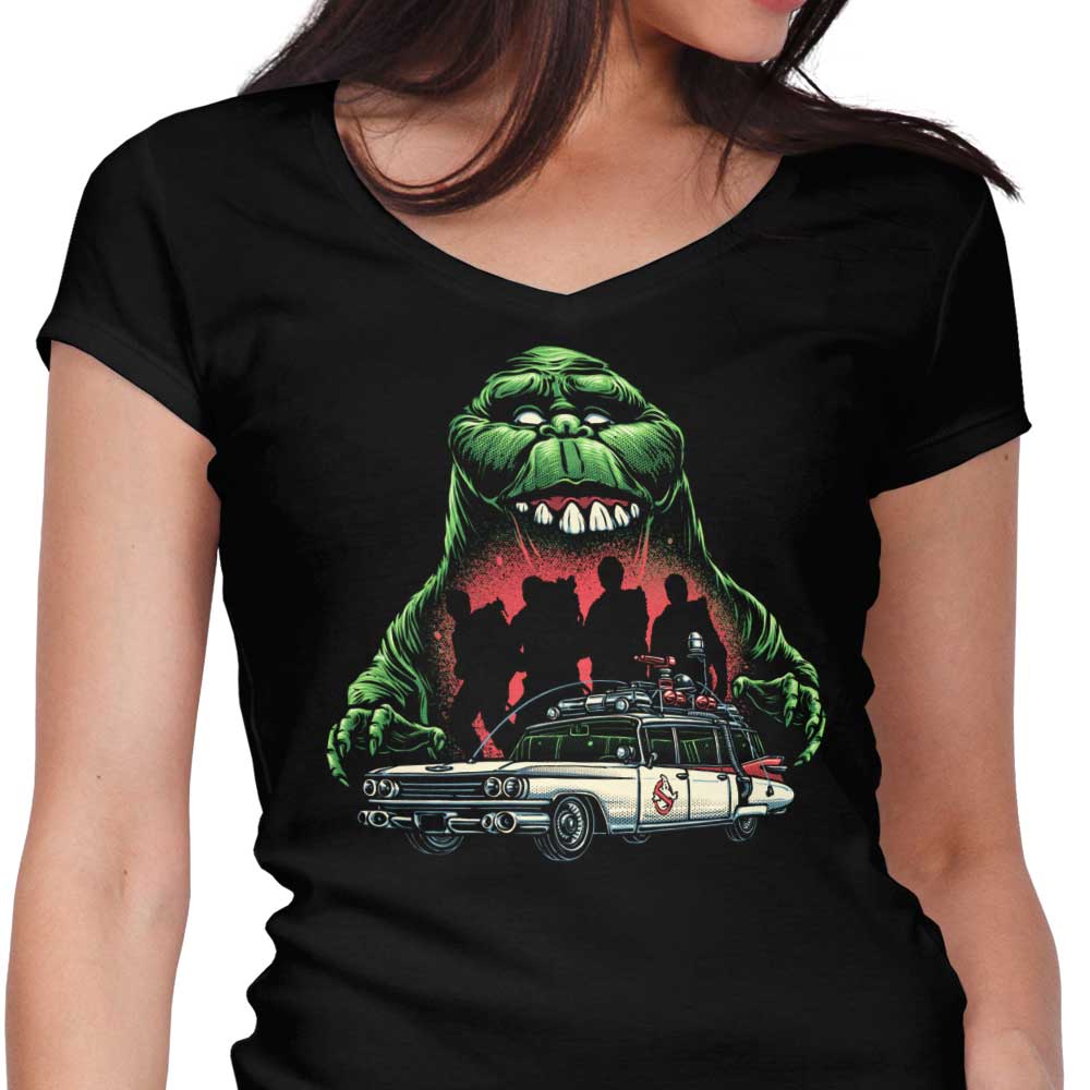 Green Slime Time Women's V-Neck - Adult & Kids T-Shirts, Sweatshirts & Hoodies apparel design preview 1