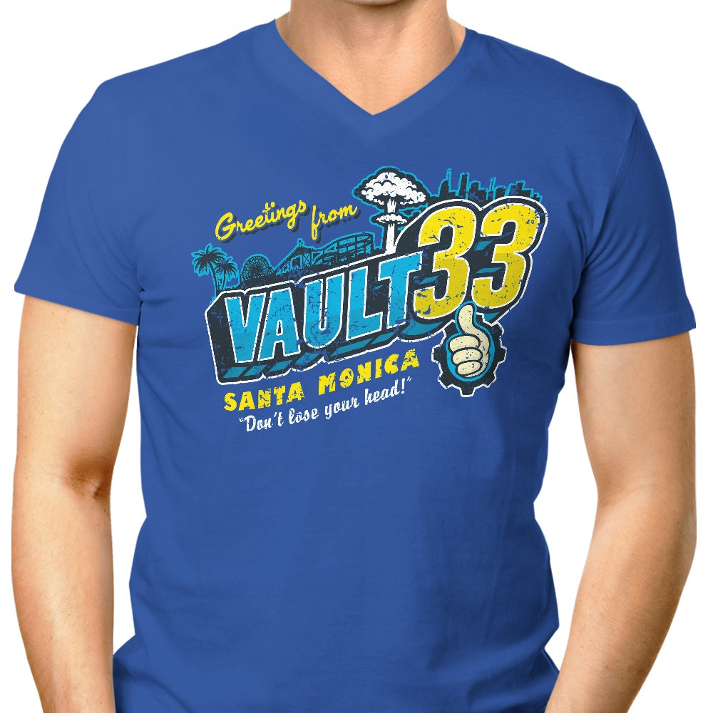 Greetings from 33 Men's V-Neck - Adult & Kids T-Shirts, Sweatshirts & Hoodies apparel design preview 1