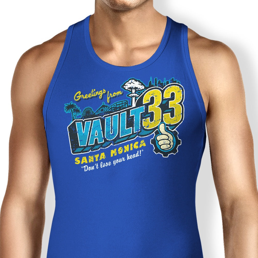 Greetings from 33 Tank Top - Adult & Kids T-Shirts, Sweatshirts & Hoodies apparel design preview 1