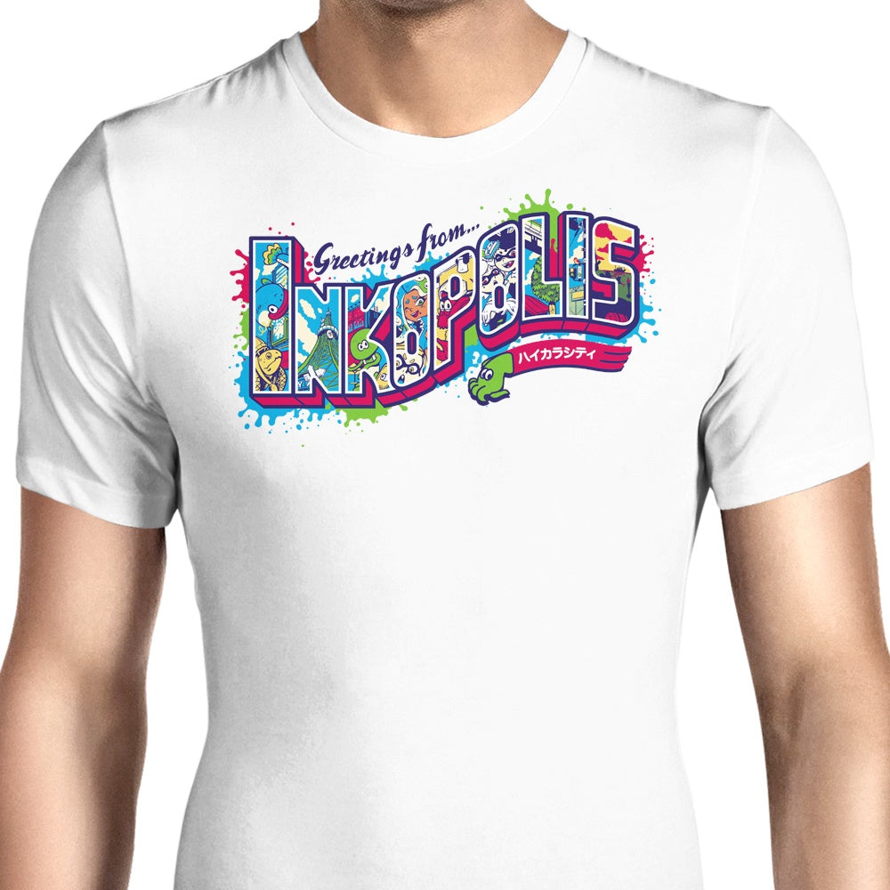 Greetings From Inkopolis Men's Apparel - Adult & Kids T-Shirts, Sweatshirts & Hoodies apparel design preview 1