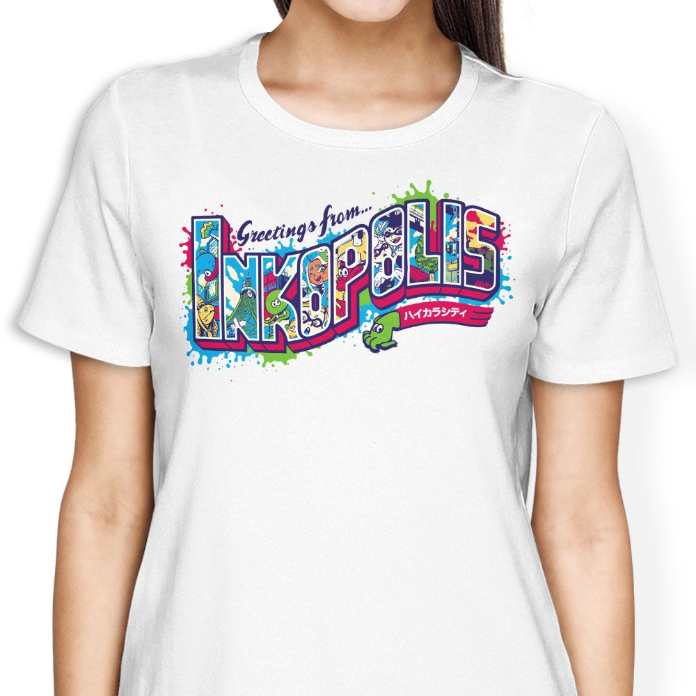Greetings From Inkopolis Women's Apparel - Adult & Kids T-Shirts, Sweatshirts & Hoodies apparel design preview 2
