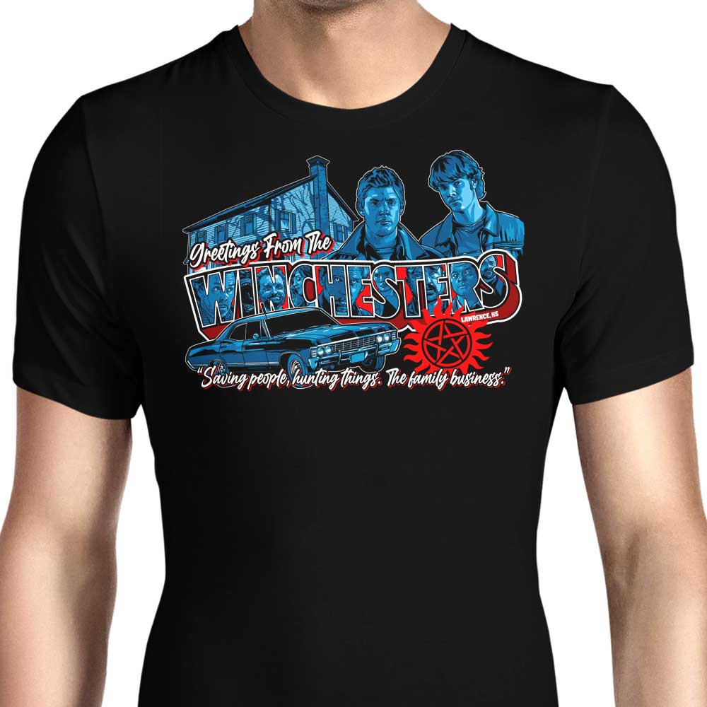 Greetings from Lawrence Men's Apparel - Adult & Kids T-Shirts, Sweatshirts & Hoodies apparel design preview 1