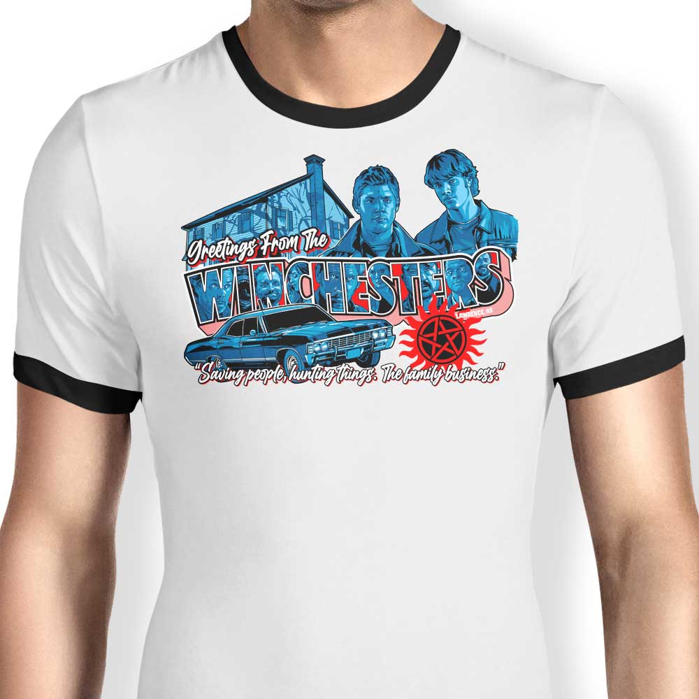 Greetings from Lawrence Ringer - Adult & Kids T-Shirts, Sweatshirts & Hoodies apparel design preview 1