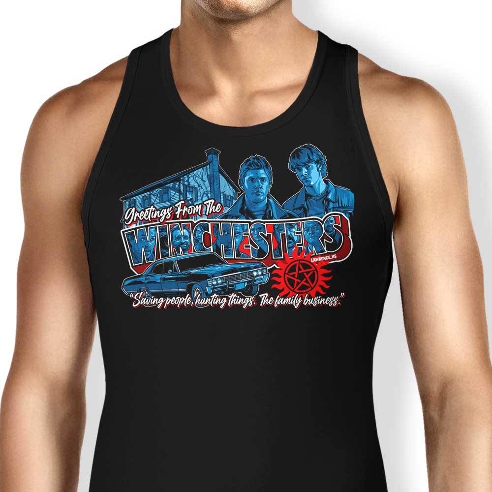 Greetings from Lawrence Tank Top - Adult & Kids T-Shirts, Sweatshirts & Hoodies apparel design preview 1